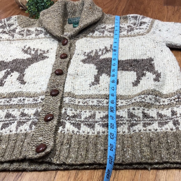 Vintage Ralph Lauren Hand Knit w/ Leather Buttons - Picture 16 of 16